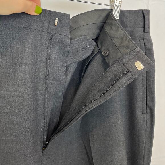 BROOKS BROTHERS Makers Brooksease EST 38 Flat Front Pants Cuffed Hem Gray USA - Picture 8 of 8